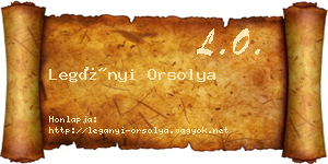 Legányi Orsolya névjegykártya